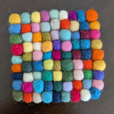 Handmade Wool Felt Ball Coasters – Made in Nepal