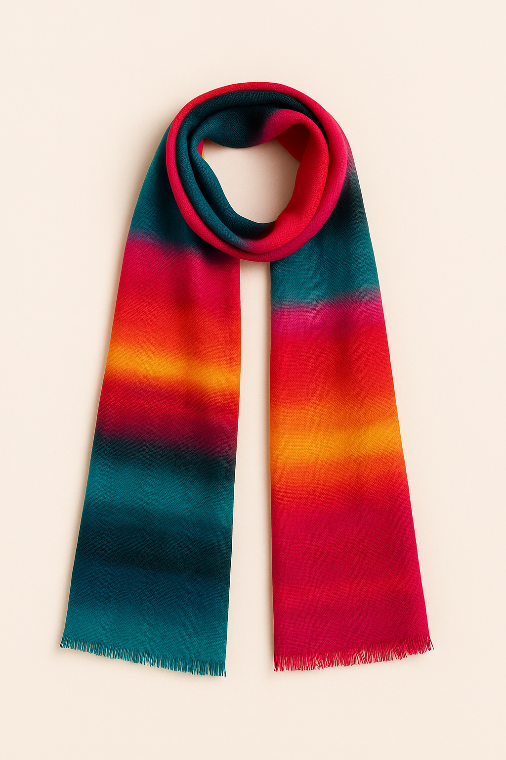 Sunset Horizon – 100% Cashmere Pashmina Scarf | Handmade in Nepal