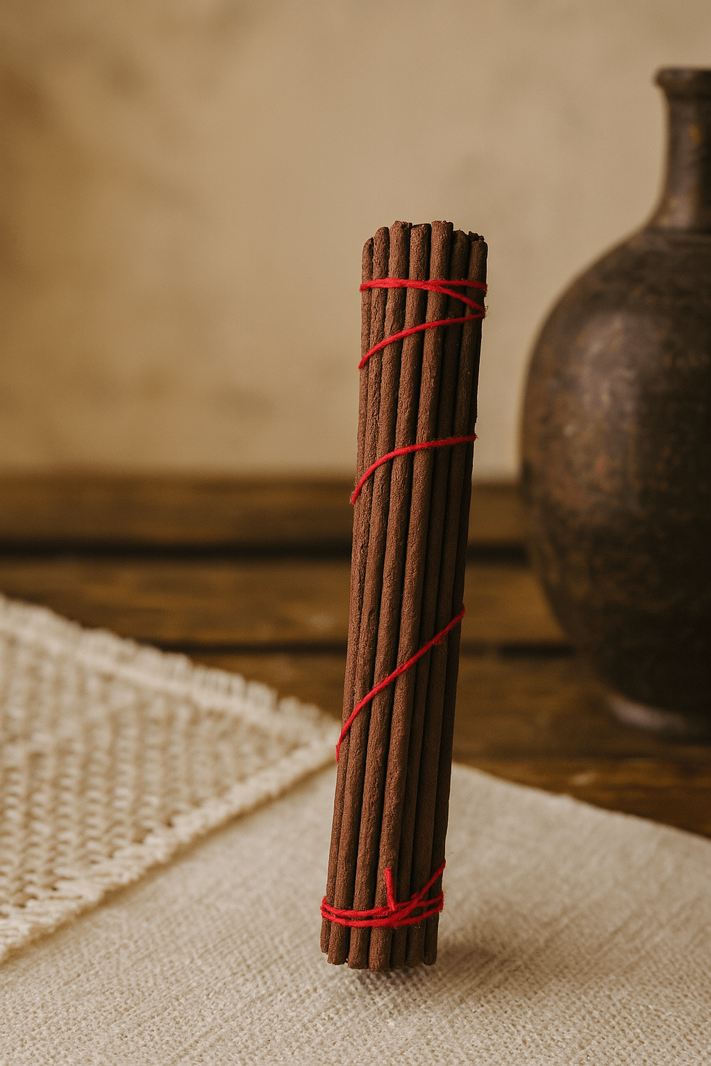 Handcrafted Tibetan Rope Incense Stick | Saffron, Cedar and Sandalwood Blend