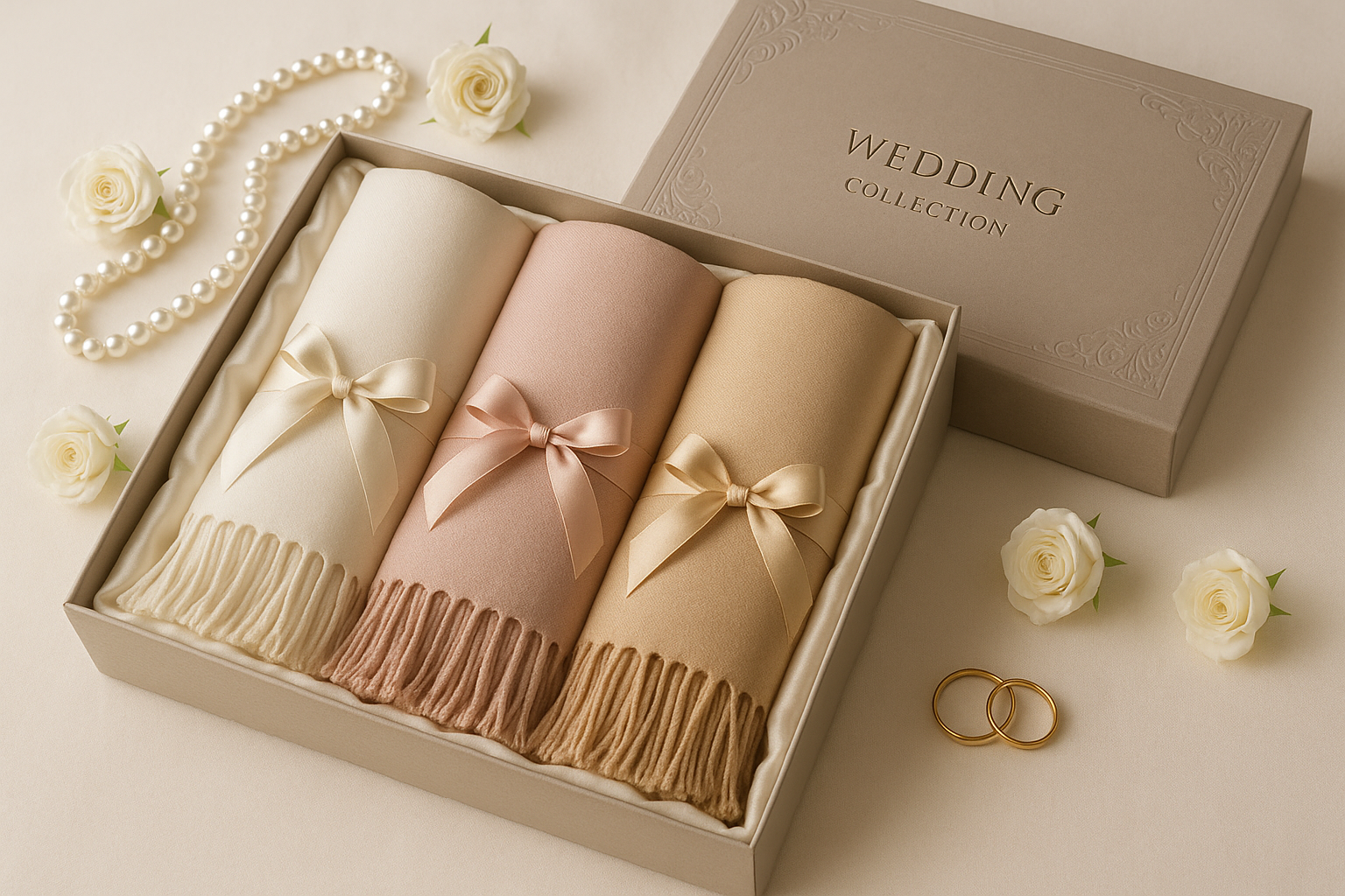 wedding gift set made of pashmina scarves
