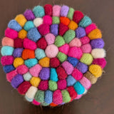 Handmade Wool Felt Ball Coasters – Made in Nepal